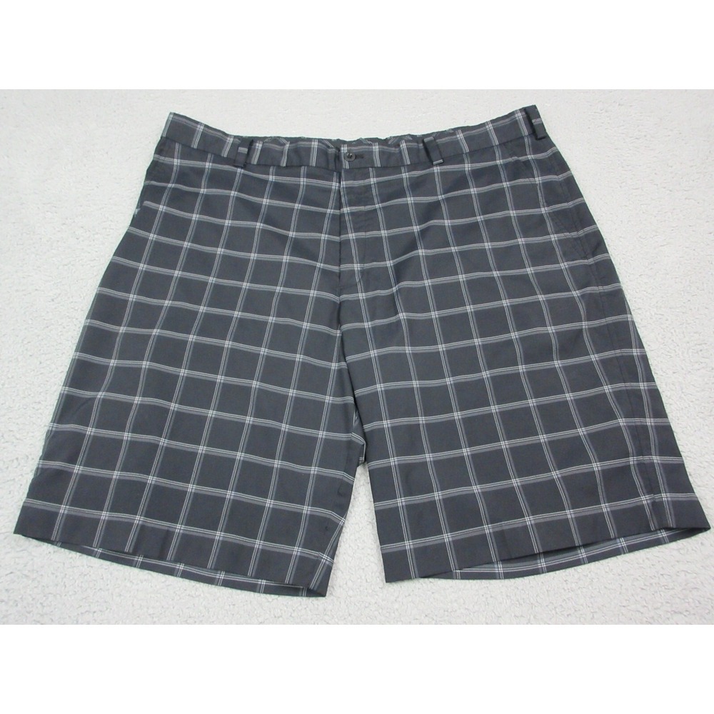 Nike Golf Shorts Mens 40 Gray Plaid Microfiber Golf Chino 11 Inseam Casual